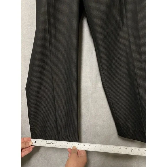 Geoffrey Beene Suit Men 44L Black Striped 2B Career Academia 40.5X29 Pants Luxe‎